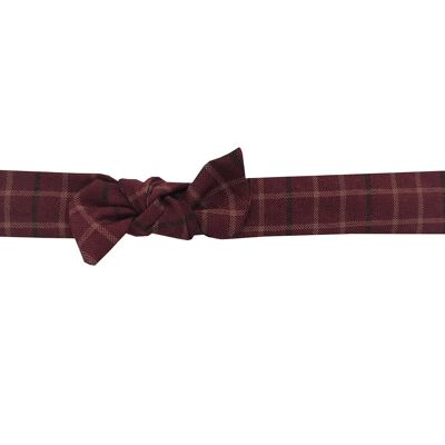 Hair band Colette in dark red check