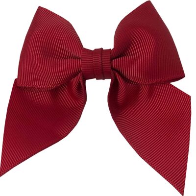 Chloé hair bow with clip in dark red