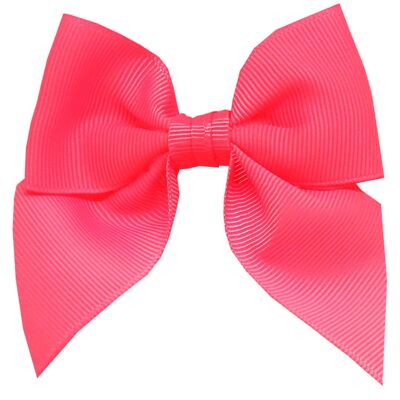 Chloé hair bow with clip in neon coral