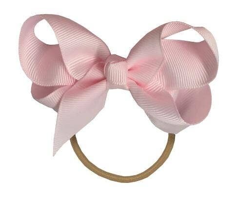 Maxima fiocco per capelli con elastico rosa cipria