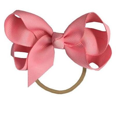Maxima hair bow with elastic band in pink