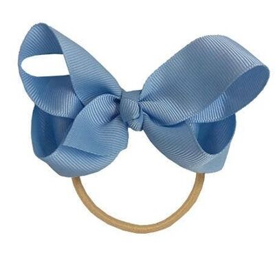 Maxima hair bow with elastic band in light blue