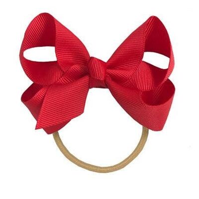 Maxima hair bow with elastic band in red