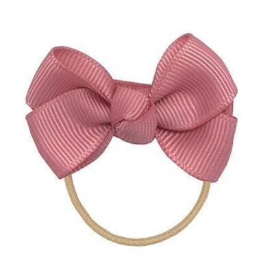 Estelle hair bow with elastic band in antique pink