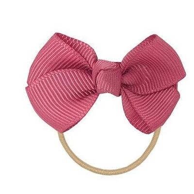 Estelle hair bow with elastic band in oriental pink