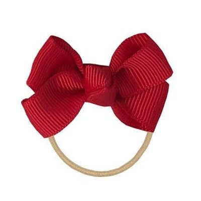 Estelle hair bow with elastic band in red