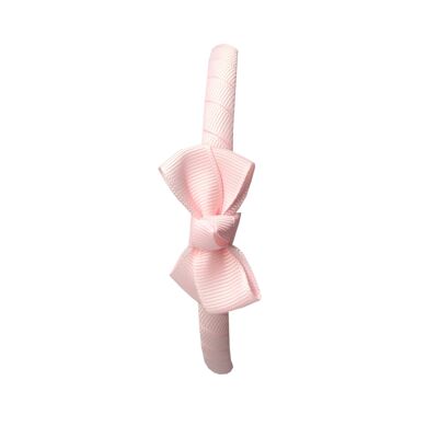 Estelle hair bow with headband in powder pink