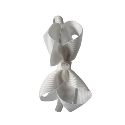 Maxima hair bow with headband in warm white