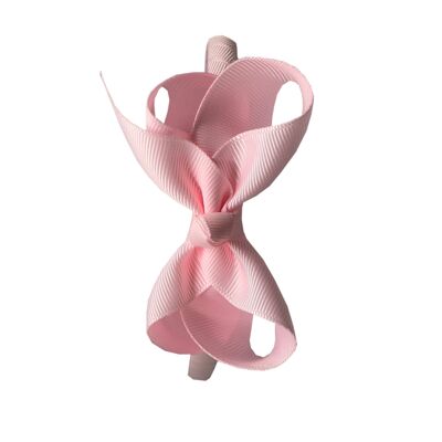 Maxima hair bow with headband in powder pink