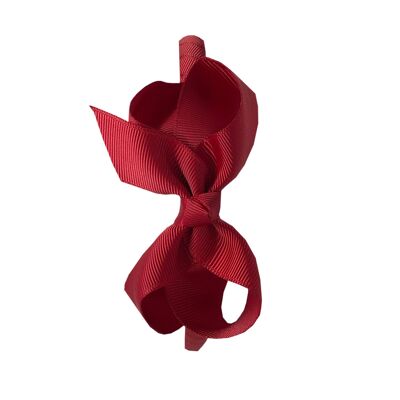 Maxima hair bow with headband in dark red