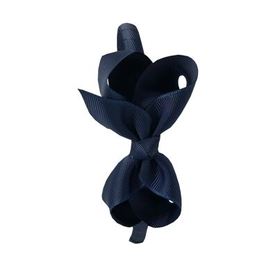 Maxima hair bow with headband in dark blue