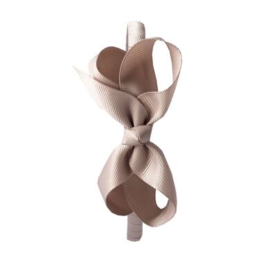 Maxima hair bow with headband in taupe
