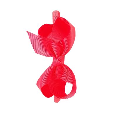 Maxima hair bow with headband in neon coral