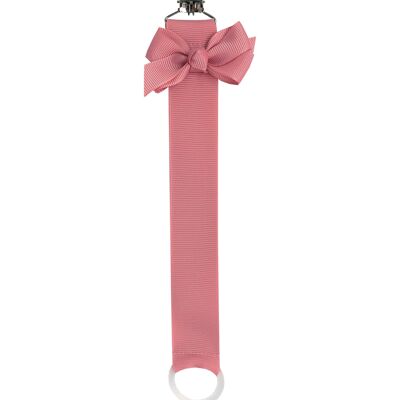 Dusky pink pacifier chain with bow