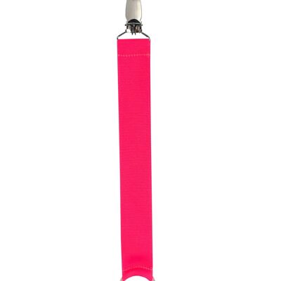 Attache-tétine unie corail fluo