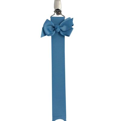 Pigeon blue pacifier chain with bow