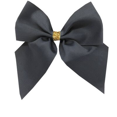 Chloe medium Étoile hair bow with clip gold and anthracite