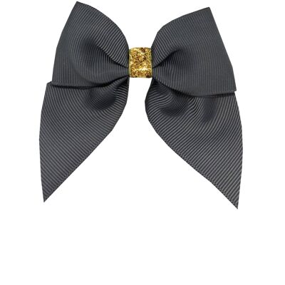 Chloe mini Étoile hair bow with clip gold and anthracite