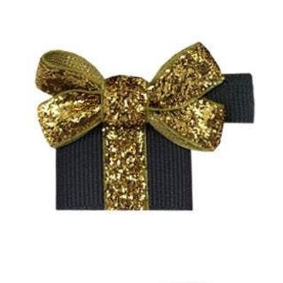 Fiocco per capelli Cadeau Étoile con clip oro e antracite