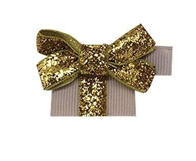 Fiocco per capelli Cadeau Étoile con clip oro e tortora