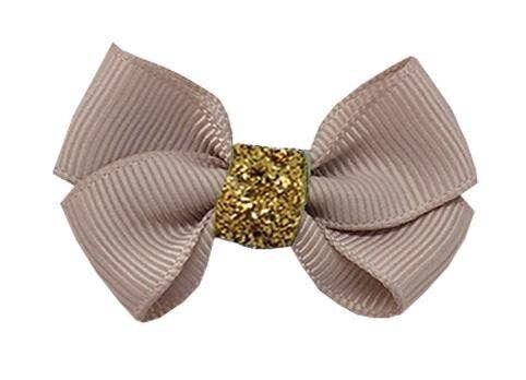 Estelle Étoile Haarschleife mit Clip gold und taupe