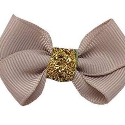 Estelle Étoile hair bow with clip gold and taupe