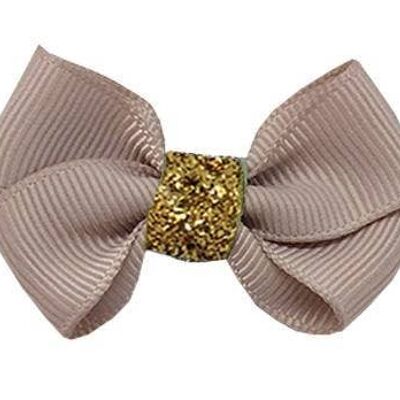 Estelle Étoile hair bow with clip gold and taupe