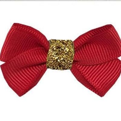 Estelle Étoile hair bow with clip gold and red