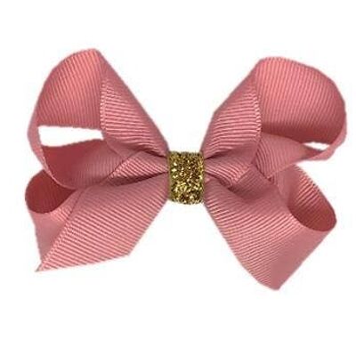 Maxima Étoile hair bow with clip gold and antique pink