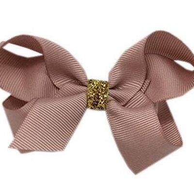 Maxima Étoile hair bow with clip gold and antique pink