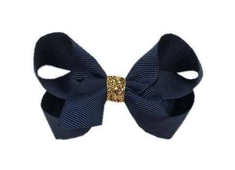 Maxima Étoile Haarschleife mit Clip gold und marineblau