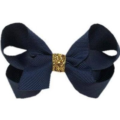 Maxima Étoile hair bow with clip gold and navy blue