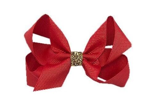 Maxima Étoile Haarschleife mit Clip gold und rot