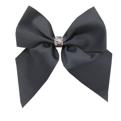 Chloe medium Étoile hair bow with clip silver and anthra