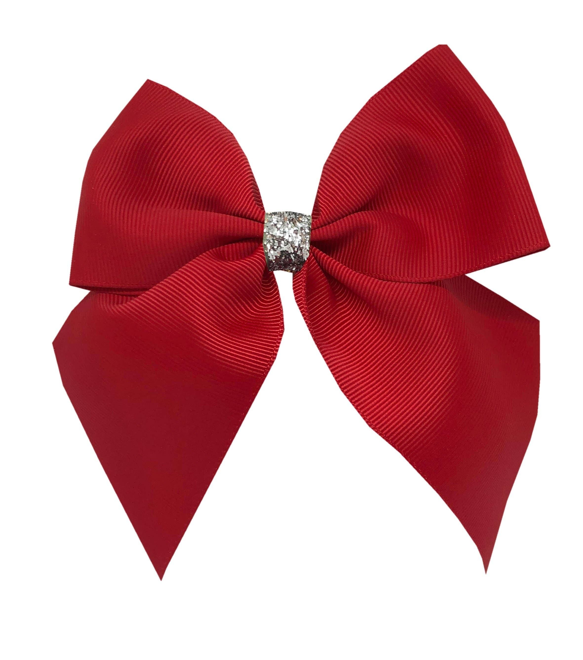 Chloe medium Étoile Haarschleife mit Clip silber und rot