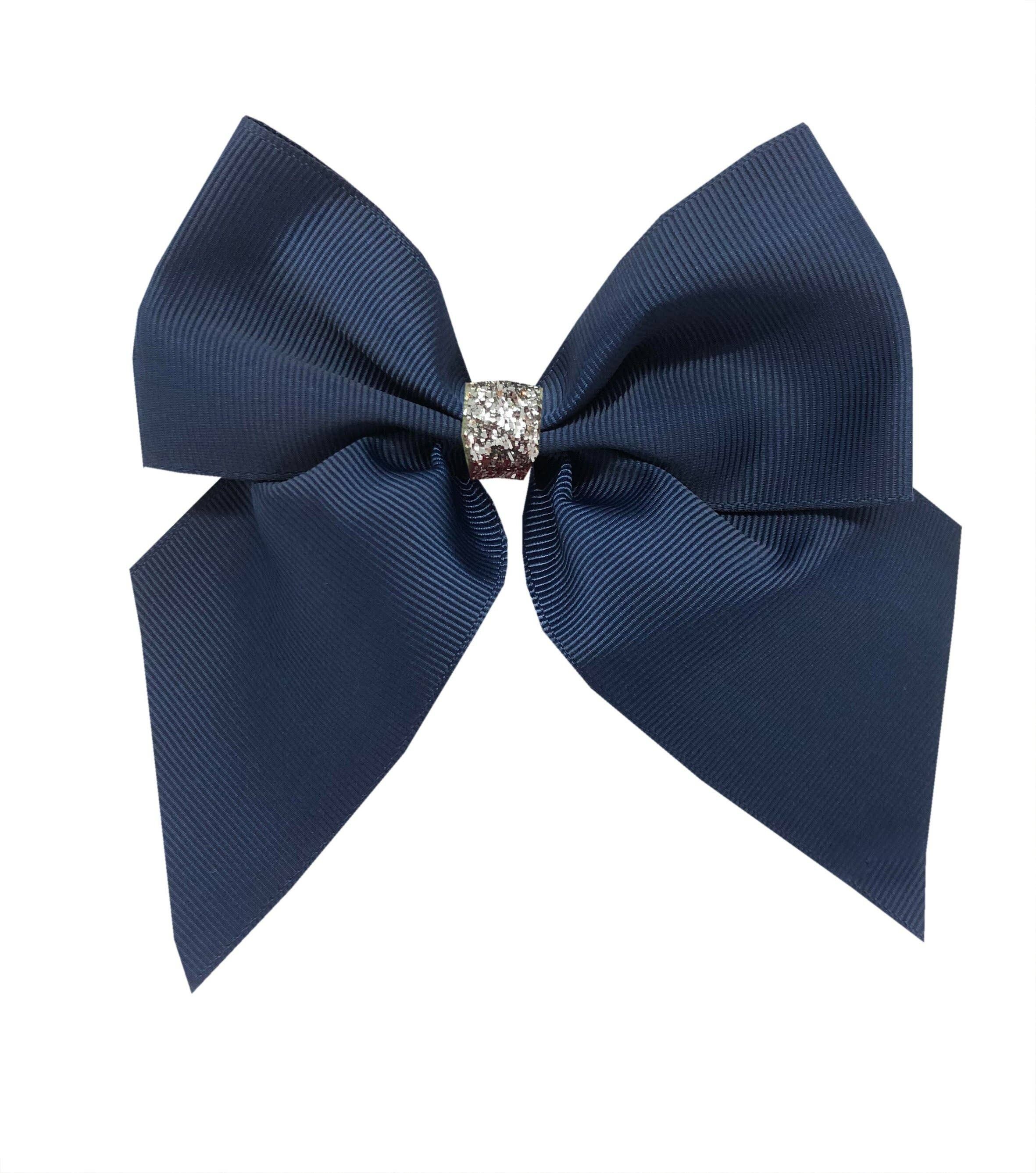 Chloe medium Étoile Haarschleife mit Clip silber und marine