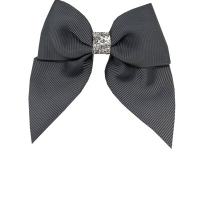 Chloe mini Étoile hair bow with clip silver and anthracite