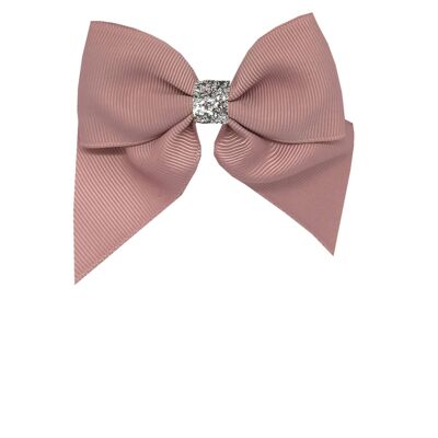 Fiocco per capelli Chloe mini Étoile con clip argento e rosa antico