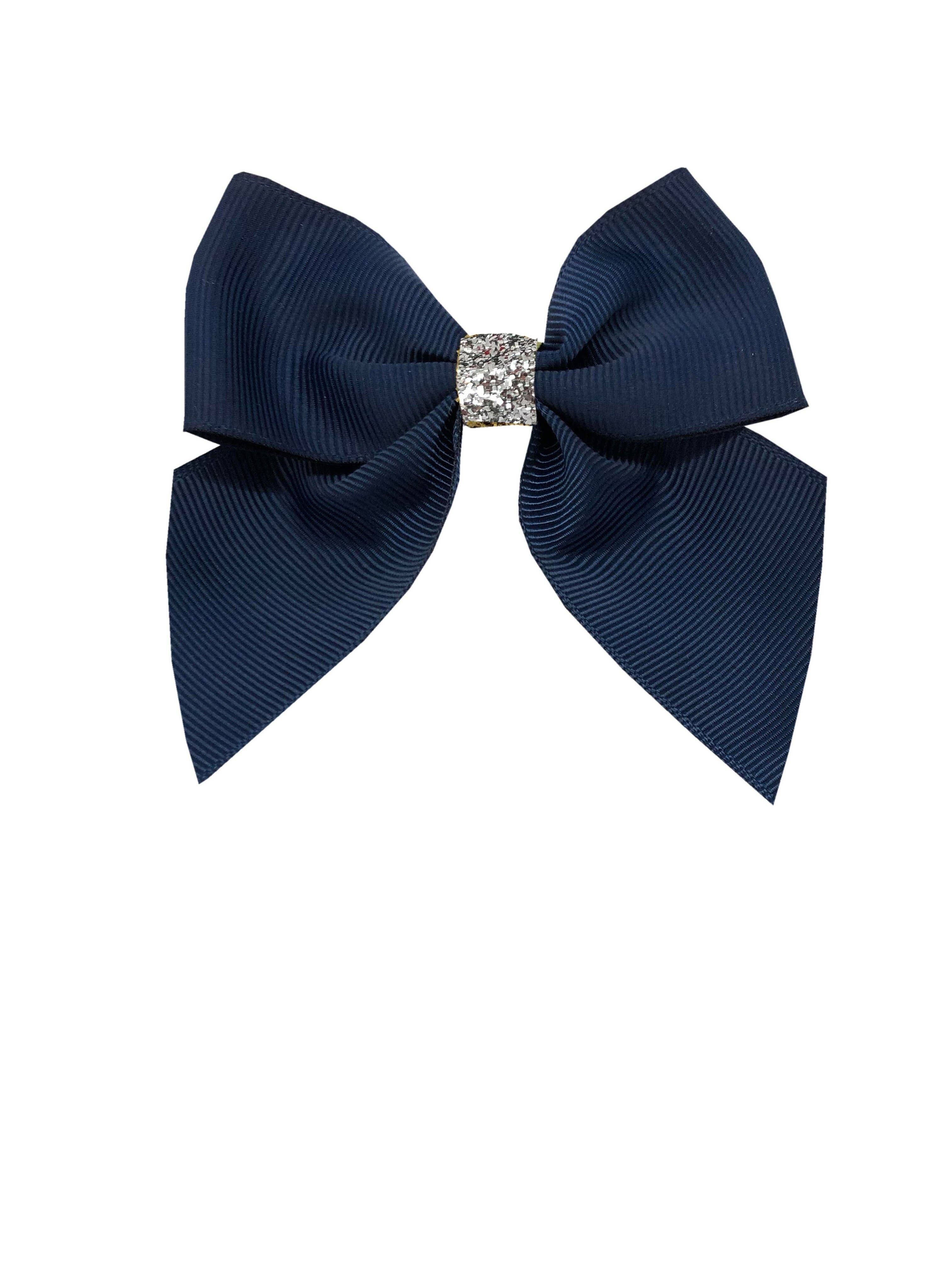 Chloe mini Étoile Haarschleife mit Clip silber und marinebl