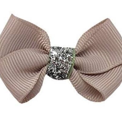 Estelle Étoile hair bow with clip silver and taupe