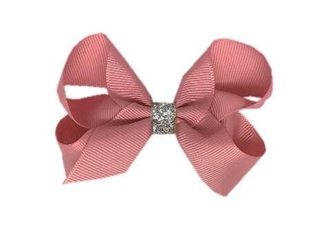 Maxima Étoile Haarschleife mit Clip silber und altrosa
