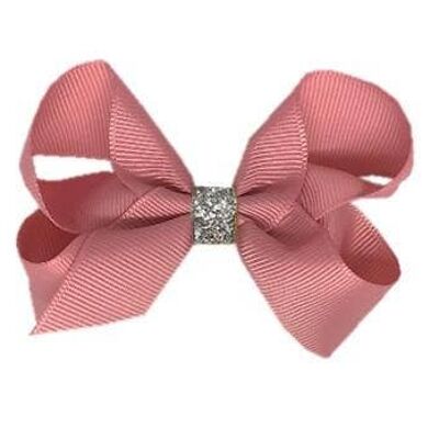 Maxima Étoile hair bow with clip silver and antique pink