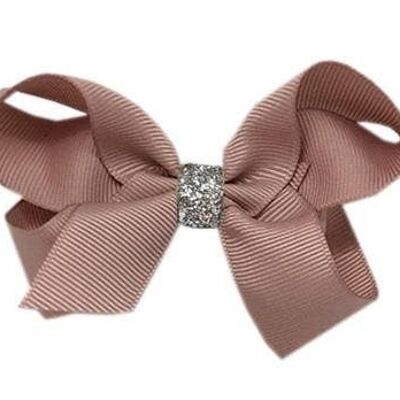 Maxima Étoile hair bow with clip silver and antique pink