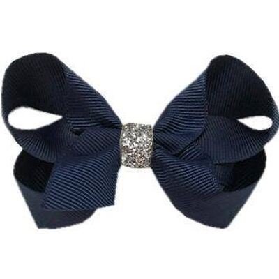 Maxima Étoile hair bow with clip silver and navy blue
