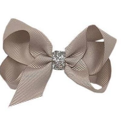 Maxima Étoile hair bow with clip silver and taupe