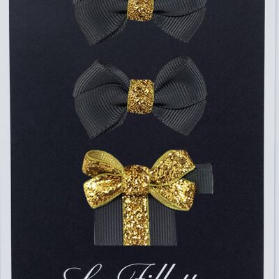 Estelle et cadeau Set mit Clip gold anthrazit