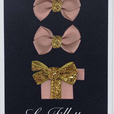 Parure Estelle et cadeau con clip in oro rosa antico