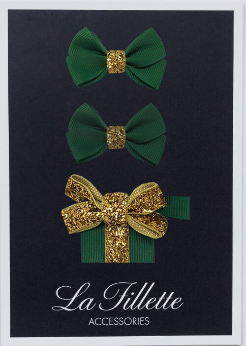 Estelle et cadeau Set mit Clip gold dunkelgrün