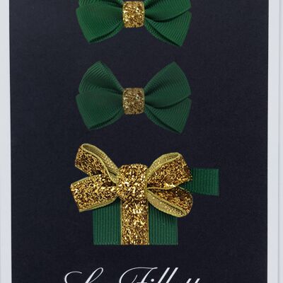 Parure Estelle et cadeau con clip oro verde scuro