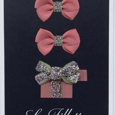 Estelle et cadeau set with clip silver old pink